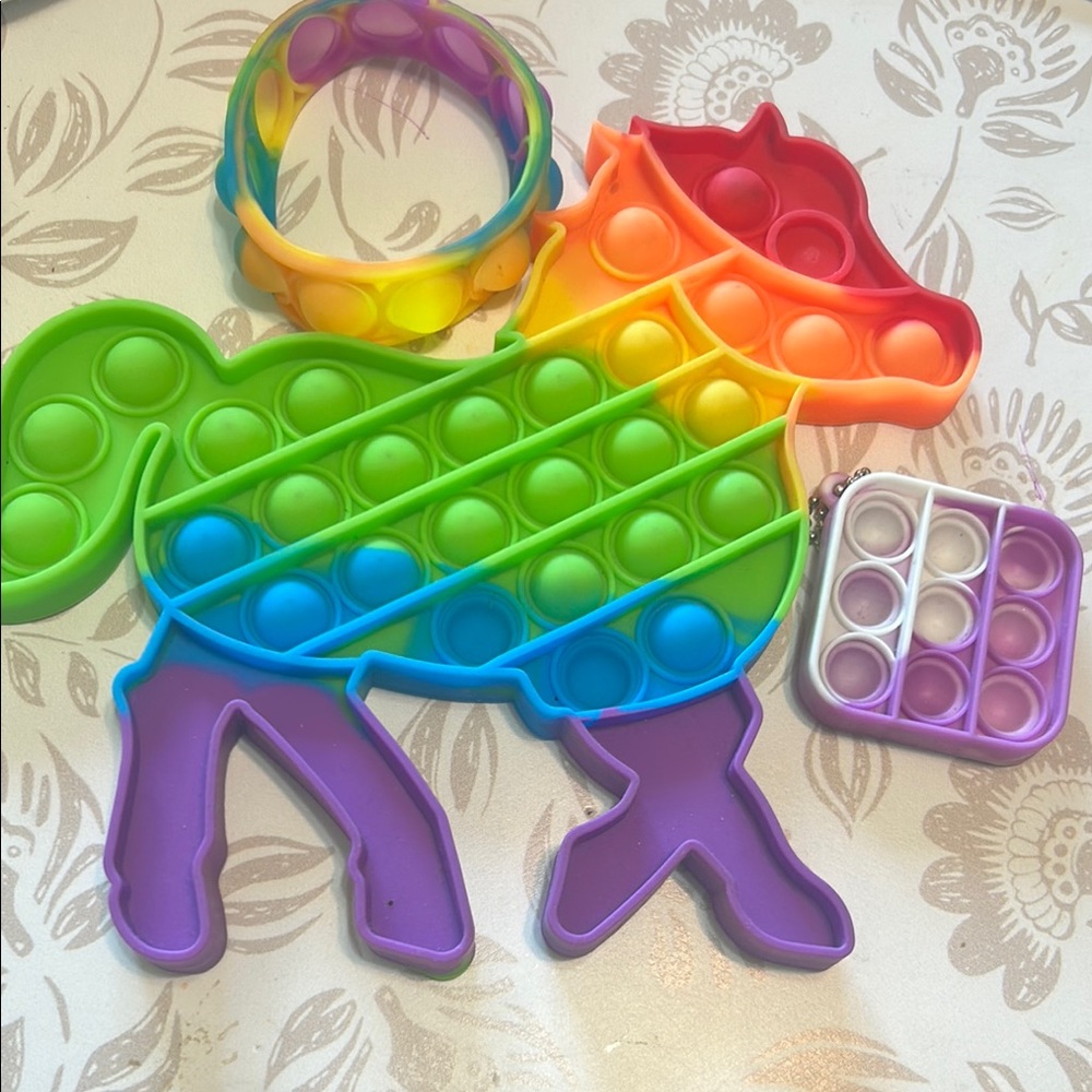 Rainbow Unicorn Pop It Fidget Toy Set